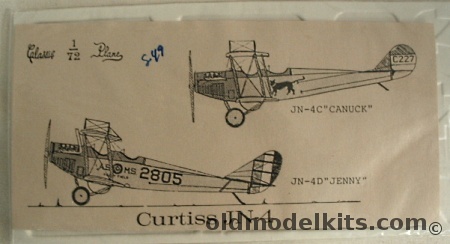 Classic Plane 1/72 Curtiss JN-4C Canuck or JN-4D Jenny plastic model kit